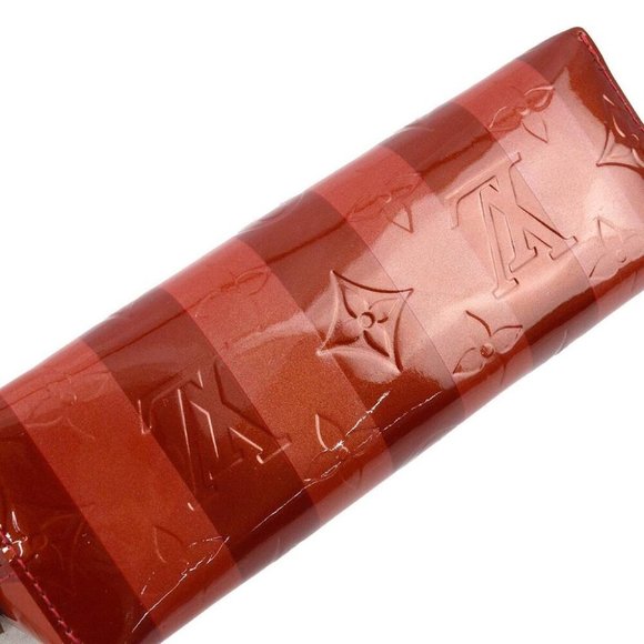 Louis Vuitton Red Vernis Rayure Pochette Cosmetic - Picture 3 of 7